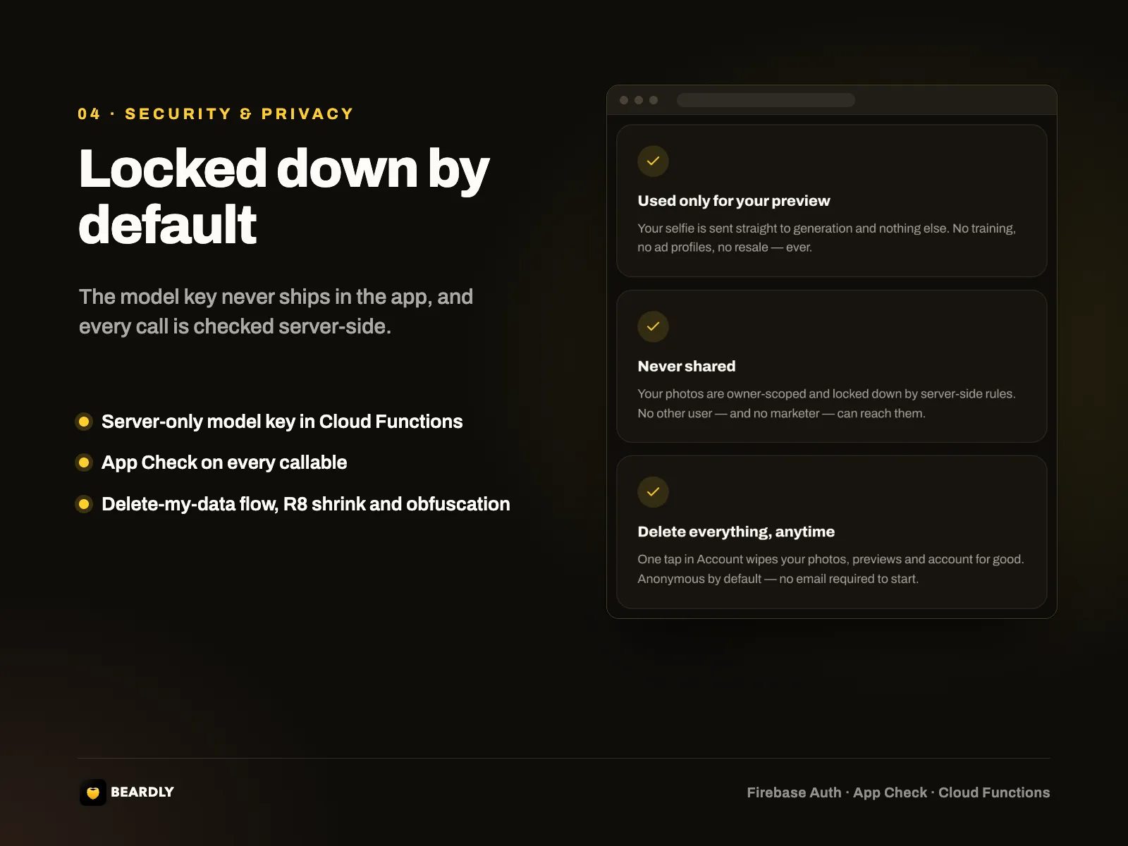 Server-side model key and App Check