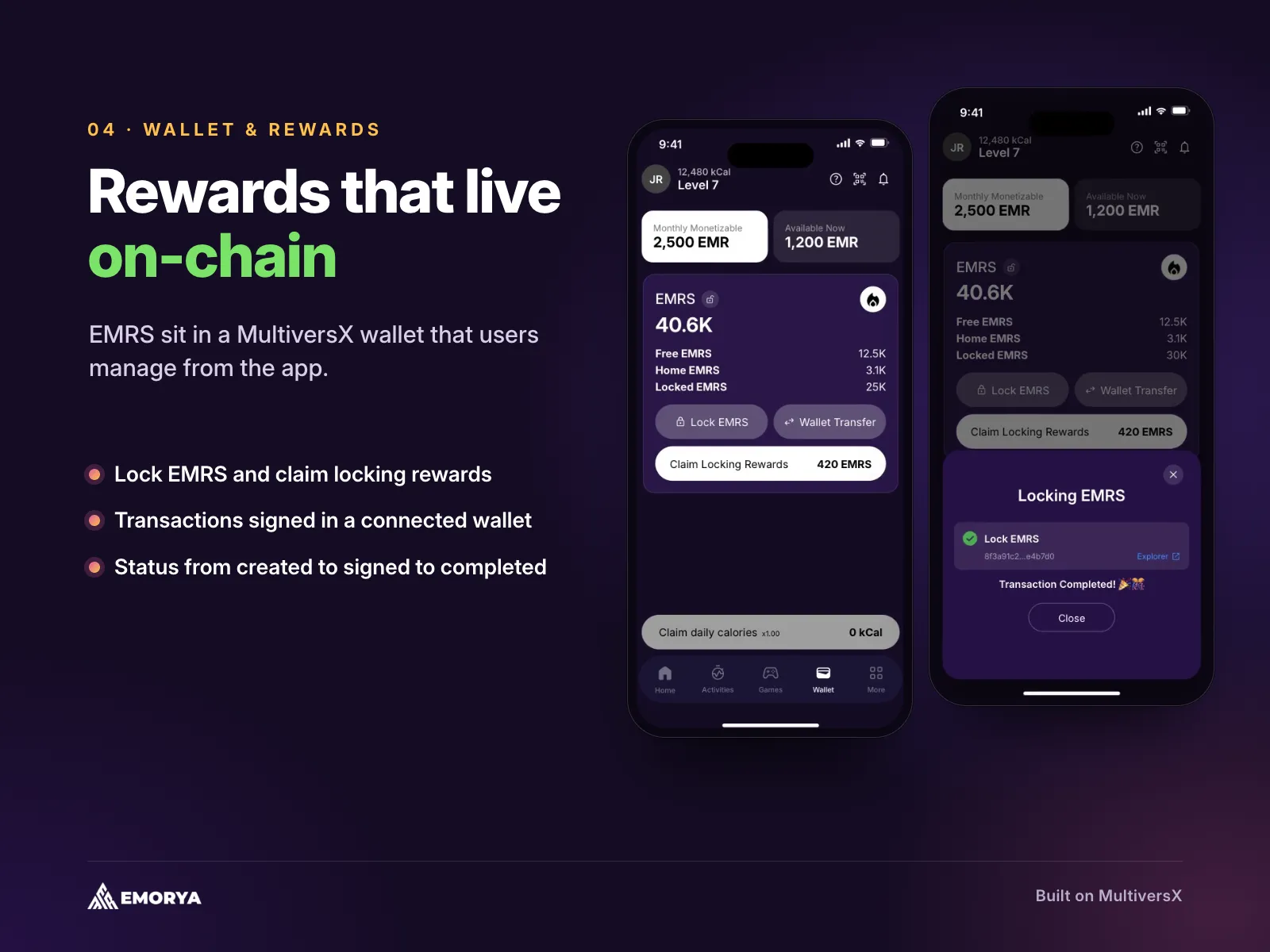 Wallet connection and token locking